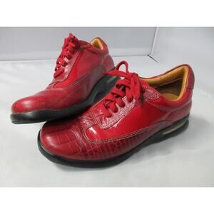 Cole Haan Men's Lace-Up Sneakers Shoes NikeAir Sole Red Black Croc Size 7